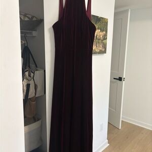 Revelry Deep Red Velvet Maxi Dress, Bridesmaid Dress